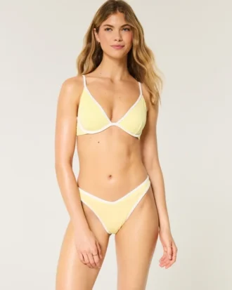 Geribbelde Cheekiest-bikinibroek met hoge pijpen en V-taille