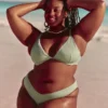 Geribbelde Cheekiest-bikinibroekje met hoge pijpen