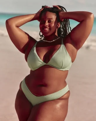 Geribbelde Cheekiest-bikinibroekje met hoge pijpen