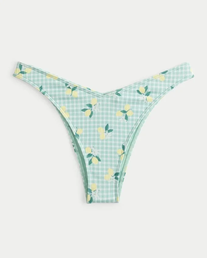 Geribbelde Cheekiest-bikinibroekje met hoge pijpen