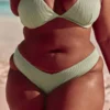 Geribbelde Cheekiest-bikinibroekje met hoge pijpen