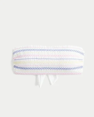 Gesmokte bandeau bikinitop