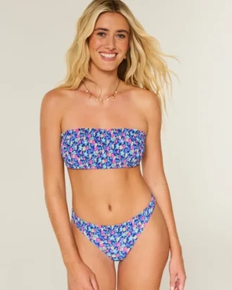Gesmokte bandeau bikinitop