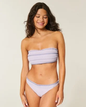 Gesmokte bandeau bikinitop