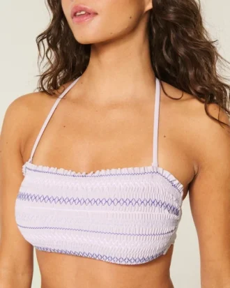 Gesmokte bandeau bikinitop