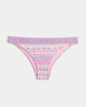 Gesmokte taille, hoog uitgesneden cheekiest bikinibroekje