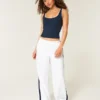 Gestreepte baggy broek met elastische tailleband