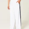 Gestreepte baggy broek met elastische tailleband