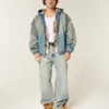 Gewassen denim skaterjack