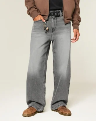 Gewassen grijze superbaggy jeans Gewassen grijze superbaggy jeans