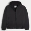 Gewassen zwart denim skaterjack Gewassen zwart denim skaterjack