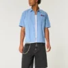 Gewassen zwarte baggy denim short Gewassen zwarte baggy denim short
