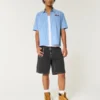 Gewassen zwarte baggy denim short Gewassen zwarte baggy denim short