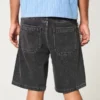 Gewassen zwarte baggy denim short Gewassen zwarte baggy denim short