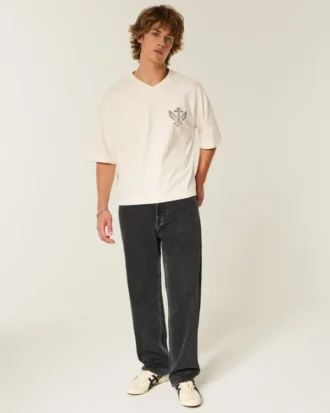 Gewassen zwarte baggy jeans Gewassen zwarte baggy jeans