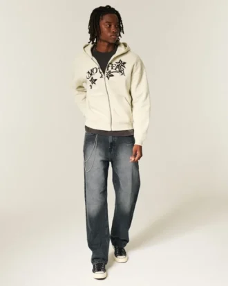 Gewassen zwarte baggy jeans Gewassen zwarte baggy jeans