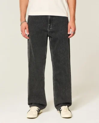 Gewassen zwarte baggy jeans Gewassen zwarte baggy jeans