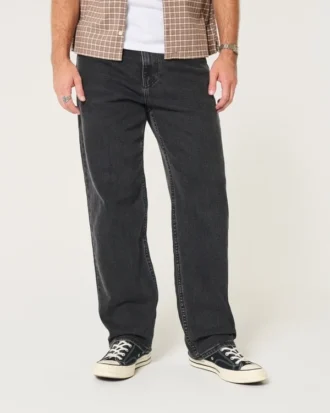 Gewassen zwarte baggy jeans Gewassen zwarte baggy jeans