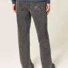 Gewassen zwarte baggy jeans met logo Gewassen zwarte baggy jeans met logo