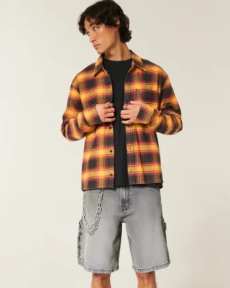 Gewassen zwarte denim baggy schildersshort