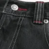 Gewassen zwarte Good Luck geborduurde skater baggy jeans Gewassen zwarte Good Luck geborduurde skater baggy jeans