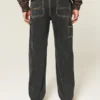 Gewassen zwarte losse paintersjeans Gewassen zwarte losse paintersjeans