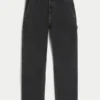 Gewassen zwarte losse paintersjeans Gewassen zwarte losse paintersjeans