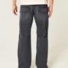 Gewassen zwarte relaxte bootcut jeans Gewassen zwarte relaxte bootcut jeans