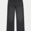 Gewassen zwarte relaxte bootcut jeans Gewassen zwarte relaxte bootcut jeans