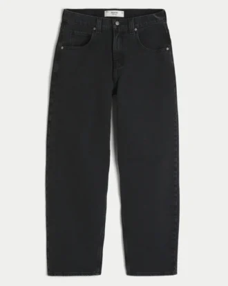 Gewassen zwarte skaterbaggy jeans