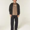 Gewassen zwarte skaterbaggy jeans met naden Gewassen zwarte skaterbaggy jeans met naden
