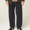 Gewassen zwarte skaterbaggy jeans met naden Gewassen zwarte skaterbaggy jeans met naden