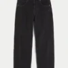 Gewassen zwarte skaterbaggy jeans met naden Gewassen zwarte skaterbaggy jeans met naden