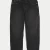 Gewassen zwarte skaterbaggyjeans met slangengrafiek Gewassen zwarte skaterbaggyjeans met slangengrafiek