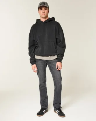 Gewassen zwarte slim straight jeans