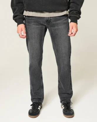 Gewassen zwarte slim straight jeans