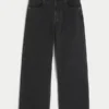 Gewassen zwarte Super Baggy Jeans met sterrenprint Gewassen zwarte Super Baggy Jeans met sterrenprint