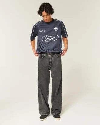 Gewassen zwarte superbaggy jeans Gewassen zwarte superbaggy jeans