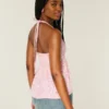 Geweven halter babydoll top