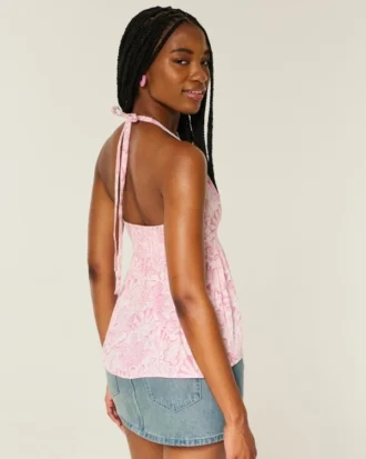Geweven halter babydoll top Geweven halter babydoll top