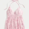 Geweven halter babydoll top