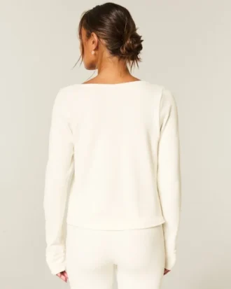 Gilly Hicks Always Cozy Waffle Long-Sleeve Scoop Top