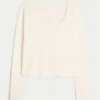 Gilly Hicks Always Cozy Waffle Long-Sleeve Scoop Top