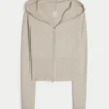 Gilly Hicks Cozy Sweater-Knit Zip-Up Hoodie