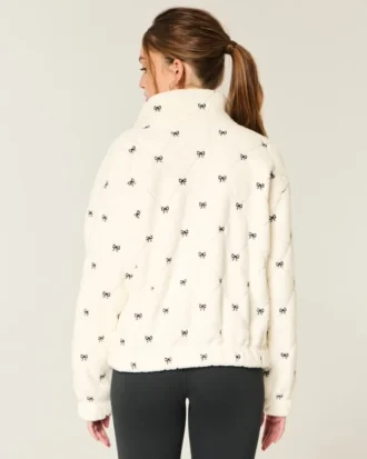 Gilly Hicks Geborduurd Sherpa Sweatshirt met Rits