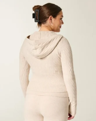 Gilly Hicks kabeltrui met capuchon en ritssluiting