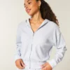 Gilly Hicks Relaxed Zip-Up Waffle Hoodie Gilly Hicks Relaxed Zip-Up Waffle Hoodie