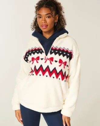 Gilly Hicks Sherpa-sweatshirt met kwartritssluiting