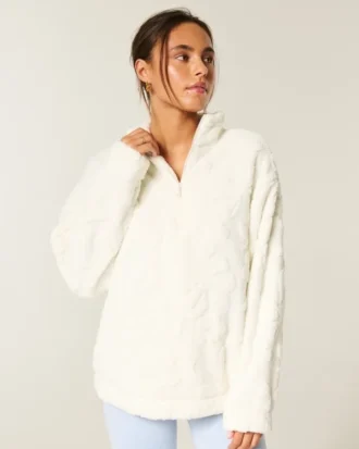 Gilly Hicks Sherpa-sweatshirt met kwartritssluiting