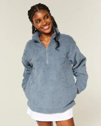 Gilly Hicks Sherpa-sweatshirt met kwartritssluiting